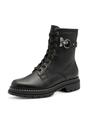Black Tamaris Black Tamaris Womens Black Leather Combat Boot, Image 3 of 7