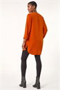 Rust V-Neck Button Detail Top, Image 3 of 5