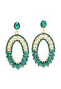 Green AVANT-GARDE PARIS Green Diva Collection Green Mosaic Dangle Earrings, Image 1 of 5