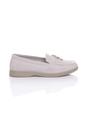 Light Grey AJVANI Light Grey Flat Slip On Smart Loafers, Image 2 of 4