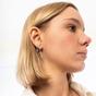 Silver Full Pave Cross Sterling Silver Drop Hoop Earring, Image 7 of 7