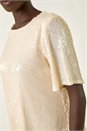 Cream  Sequin Embellished Top, Image 5 of 5