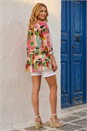 Pink Abstract Print Tunic Top, Image 2 of 4