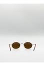 Gold Round Metal Frame Sunglasses, Image 4 of 5