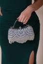 Silver Embellished Fringe Clutch Bag In Silver, Image 2 of 2