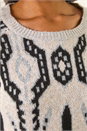 Light Grey Abstract Jacquard Knit Jumper, Image 5 of 5
