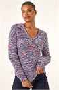 Blue Tape Yarn V-Neck Knit Jumper , Image 4 of 5