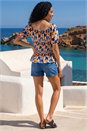  Floral Print Shirred Bardot Top, Image 3 of 4