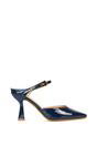 Navy XY LONDON Navy 'Daisy-May' High Heel Mules With Pointed Toe, Image 1 of 6