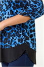 Blue Animal Print Contrast Border Print Top, Image 5 of 5