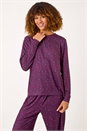 Plum Spot Print Pyjama Set, Image 2 of 5