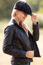 Black 'Malmo' Two-In-One Detachable Hood Leather Jacket, Image 2 of 6