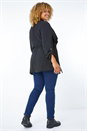 Black Curve Waterfall Drawstring Jacket, Image 3 of 5