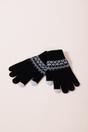 Black Pattern Gloves - Touch Screen, Image 1 of 4
