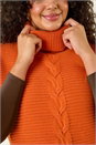 Rust Curve High Neck Tabard Knit Top, Image 5 of 5