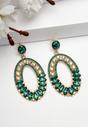 Green AVANT-GARDE PARIS Green Diva Collection Green Mosaic Dangle Earrings, Image 2 of 5