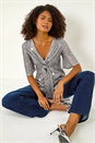 Silver Dusk Sequin Tie Front Top, Image 1 of 5