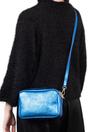 Blue Sarta Blue Double Zip Metallic Leather Crossbody Bag, Image 2 of 3