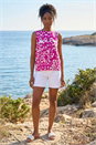 MAGENTA Aztec Print Buttoned Back Vest Top, Image 2 of 4