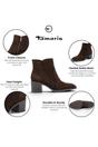 Dark Brown Leather Heeled Ankle Boots - 25313-47, Image 3 of 7