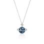 Silver Blue Saturn Jewelled Sterling Silver Necklace, Image 1 of 5