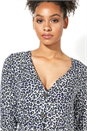 KHAKI Leopard Print Button Through Skater Dress, Image 4 of 5