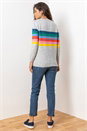Grey Rainbow Stripe Print Jumper , Image 2 of 5