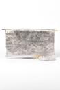 Silver Metallic Italian Leather Clutch Bag, Image 3 of 3