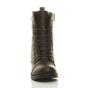 Brown Lace Up Buckles Military Biker Ankle Boots, Image 5 of 5