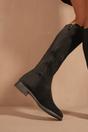 Black 'Parker' Knee High Boots With Side Zip, Image 2 of 5
