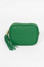 Green Italian Leather Chevron Crossbody Bag, Image 1 of 2