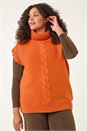 Rust Curve High Neck Tabard Knit Top, Image 4 of 5