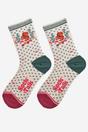 Green Squirrel Floral Wreath Bamboo Socks, Image 2 of 5