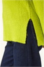 Lime V-Neck Fluffy Knit Jumper, Image 5 of 5