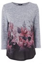 PINK Floral Border Print Top, Image 4 of 4