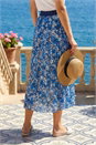 Blue Floral Pleated Skirt, Image 3 of 4