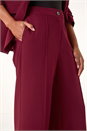 Wine Wide Leg Relaxed Fit Trousers, Image 5 of 7