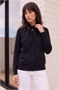 Black Tie Neck Soft Knit Cardigan, Image 1 of 5