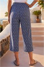Navy  Classic Aztec Print Cropped Trouser, Image 3 of 4