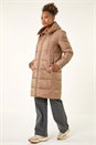Mocha Longline Padded Hooded Coat, Image 2 of 5
