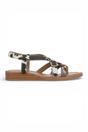 Black Womens "April" Micro Wedge Strappy Sandals, Image 2 of 6