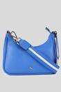 Blue 'Bella Toscana' Real Leather Crossbody Bag with Webbing Strap, Image 1 of 4