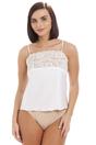 White Camille Lingerie White Satin Feel Lace Trim Camisole, Image 1 of 5