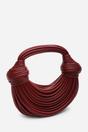 Maroon Blossom Curved Metallic Shoulder Bag, Image 3 of 6