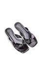 Black XY LONDON Black 'Rio' Thong Strap Slip On Flip Flop Square Toe Slide, Image 5 of 5