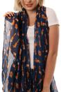 Blue Woodland Fox Lightweight Scarf, Image 1 of 2