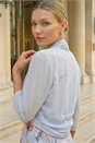 Grey Ruched Hem Chiffon Bolero, Image 3 of 4