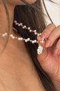 White Pearl Chain Necklace with Camellia Pendant, Image 1 of 6