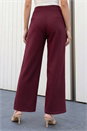 Wine Petite Wide Leg Trouser, Image 3 of 4