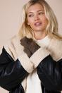 Brown SVNX Brown Touch Screen Cable Knit Gloves - Fleece Lined, Image 3 of 4
